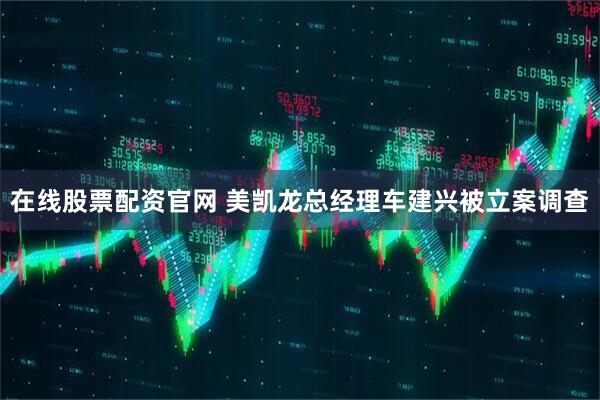 在线股票配资官网 美凯龙总经理车建兴被立案调查